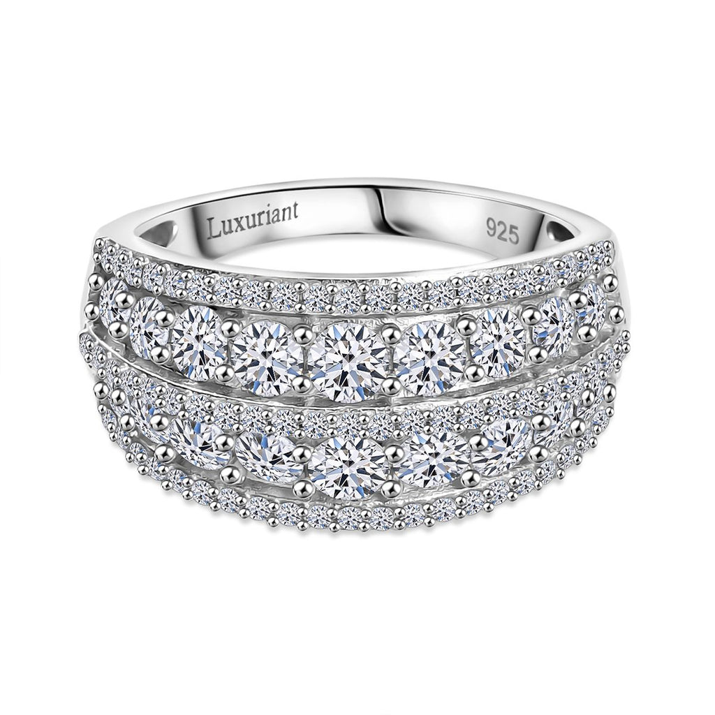 Luxuriant Diamond Lab Grown Diamond (SI-G/H) Ring in Rhodium Overlay Sterling Silver 1.51 Ct._8093584