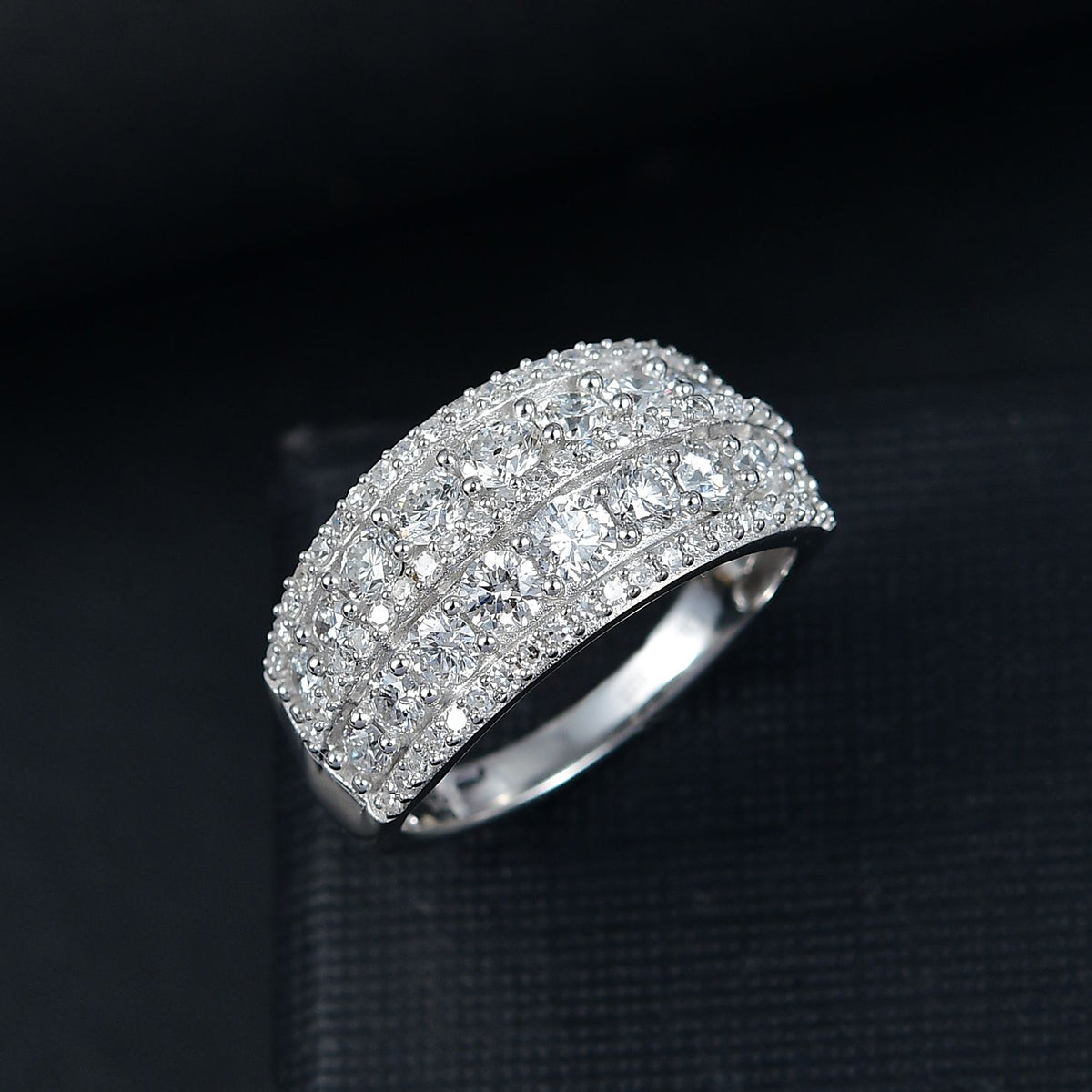 LUXURIANT 1.51 Ct. Lab Grown Diamond Ring in Rhodium Overlay Sterling Silver (SI G/H) 8093584 2