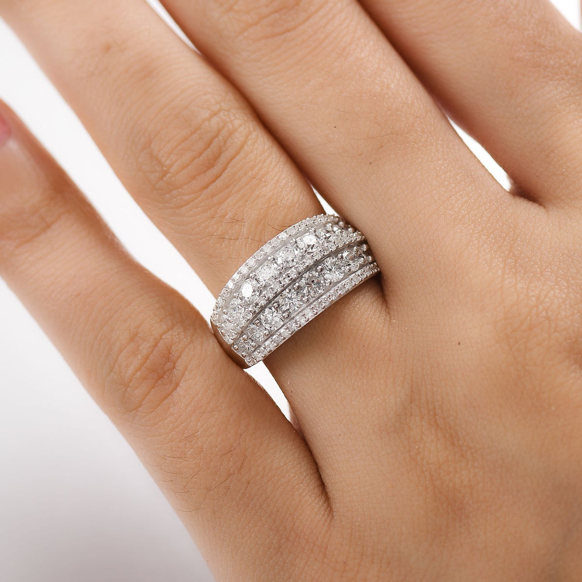 LUXURIANT 1.51 Ct. Lab Grown Diamond Ring in Rhodium Overlay Sterling Silver (SI G/H) 8093584 3