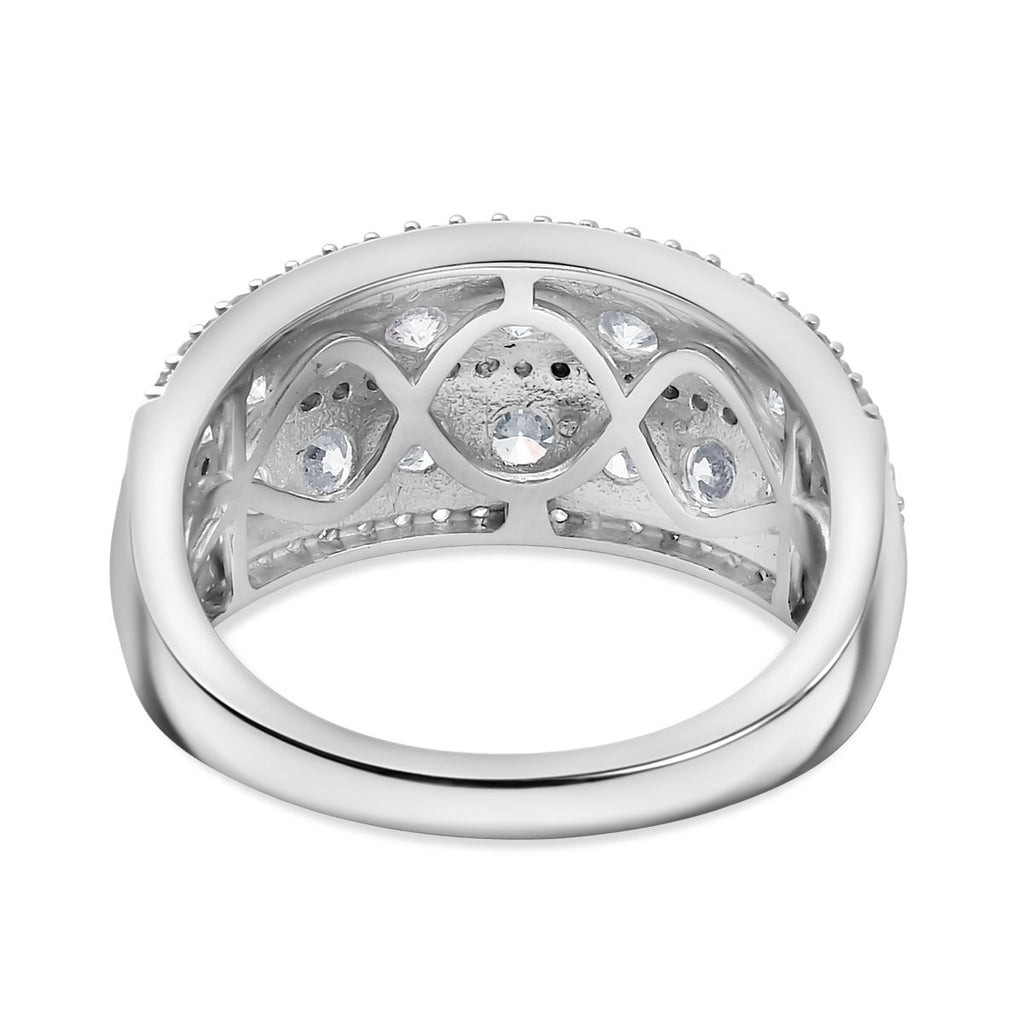 Luxuriant Diamond Lab Grown Diamond (SI-G/H) Ring in Rhodium Overlay Sterling Silver 1.51 Ct._8093584_4