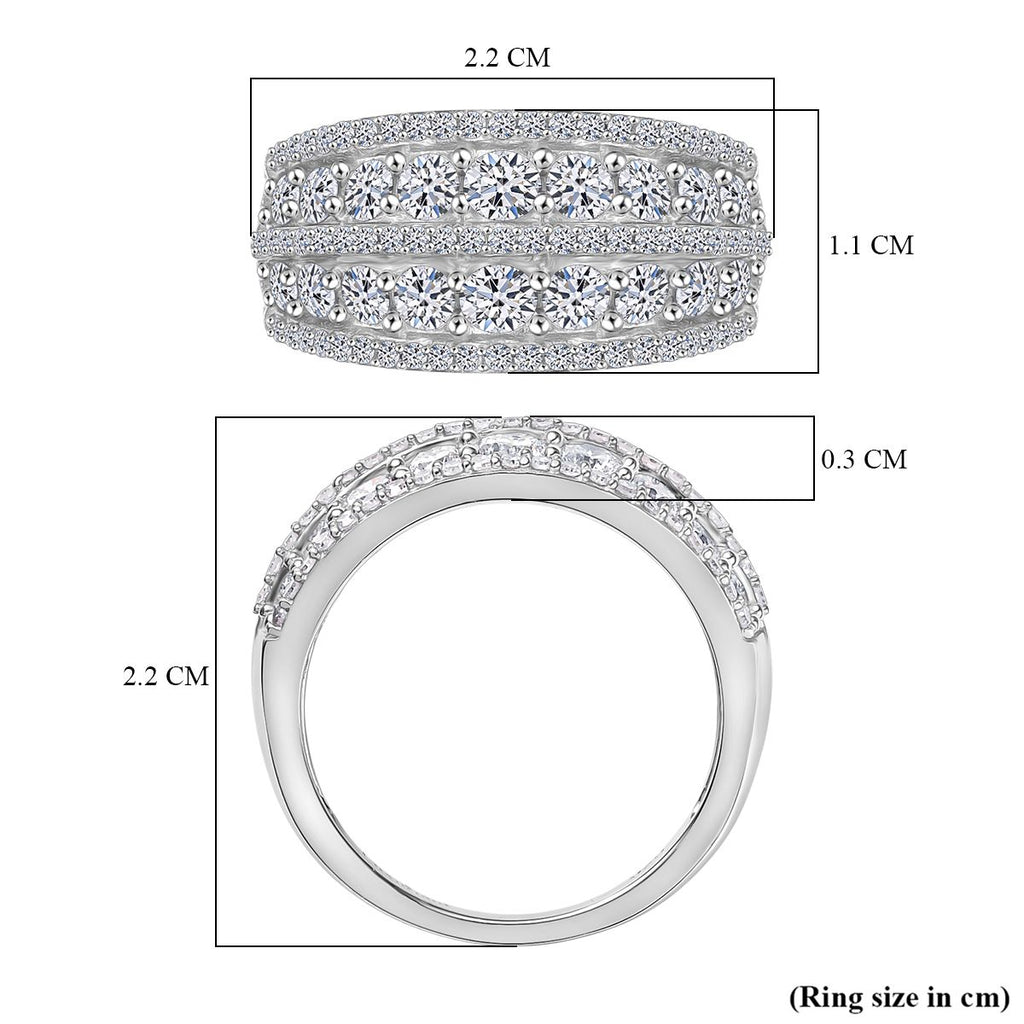 Luxuriant Diamond Lab Grown Diamond (SI-G/H) Ring in Rhodium Overlay Sterling Silver 1.51 Ct._8093584_5