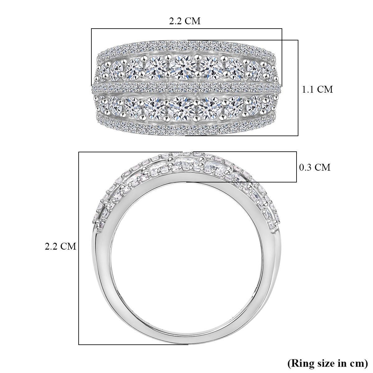 LUXURIANT 1.51 Ct. Lab Grown Diamond Ring in Rhodium Overlay Sterling Silver (SI G/H) 8093584 6