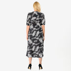 La Marey Tropical Leaf Print Midi Dress (Size 20 to22) - Black_8094068_2