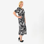 La Marey Tropical Leaf Print Midi Dress (Size 20 to22) - Black_8094068_3