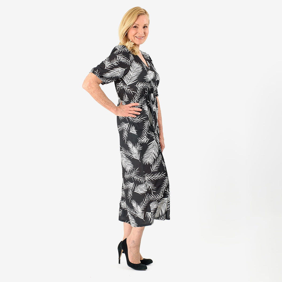 La Marey Tropical Leaf Print Midi Dress V32702177 3