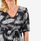 La Marey Tropical Leaf Print Midi Dress (Size 20 to22) - Black_8094068_4