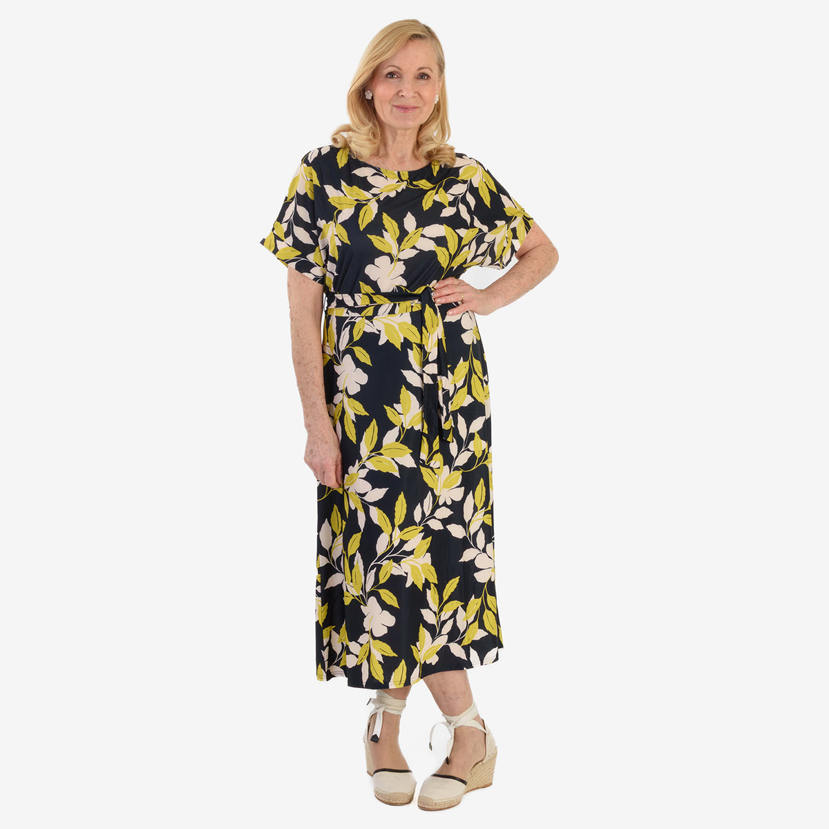 La Marey Printed Midi Dress (Size 16 to 18) - Yellow V32701499 0