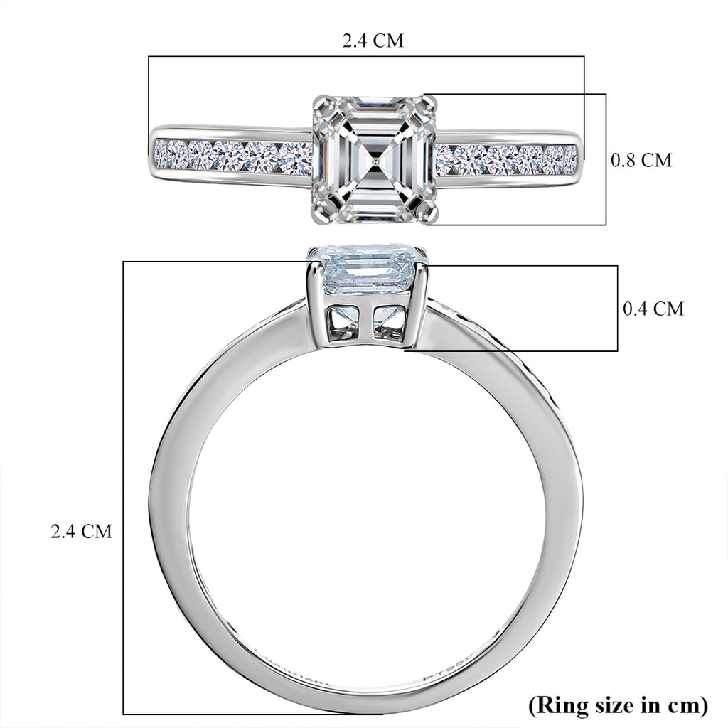 Luxuriant Diamond 950 Platinum IGI Certified Asscher Cut VS/EF Lab Grown Diamond Ring 2.00 Ct._8094718_5