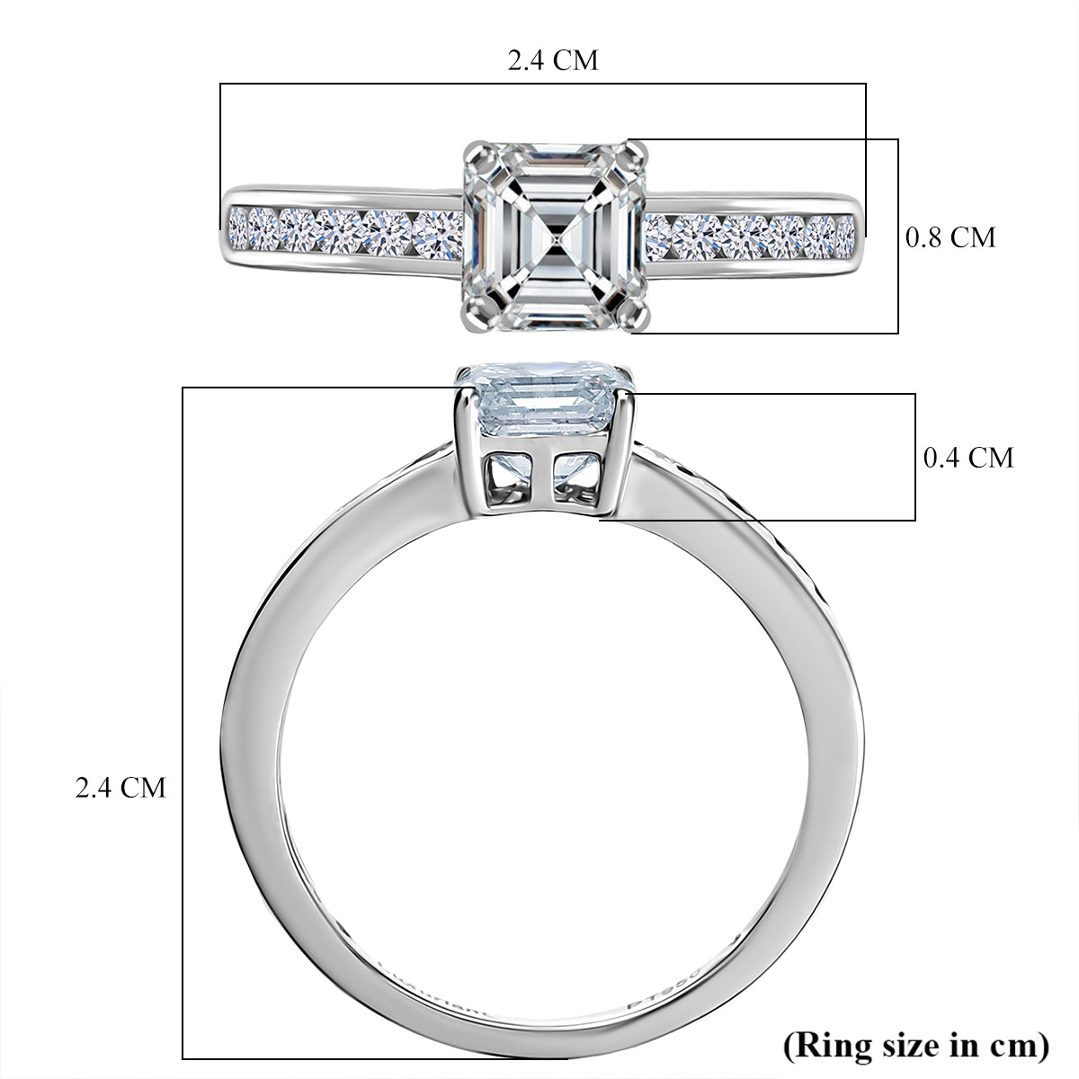 LUXURIANT 2 Ct. Emerald-Cut Lab Grown Diamond Ring in 950 Platinum IGI Certified 8094718 6