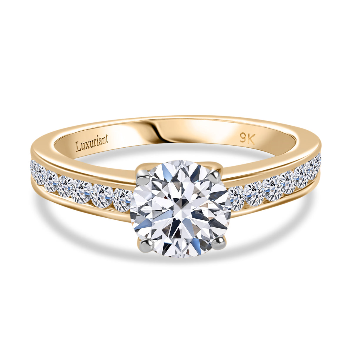 LUXURIANT 1.50 Ct. Lab Grown Diamond Solitaire Ring in 9K Yellow Gold SGL Certified 8094865 0