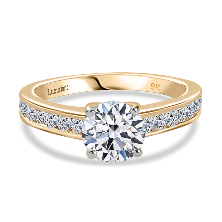 LUXURIANT 1.50 Ct. Lab Grown Diamond Solitaire Ring in 9K Yellow Gold SGL Certified 8094865 1