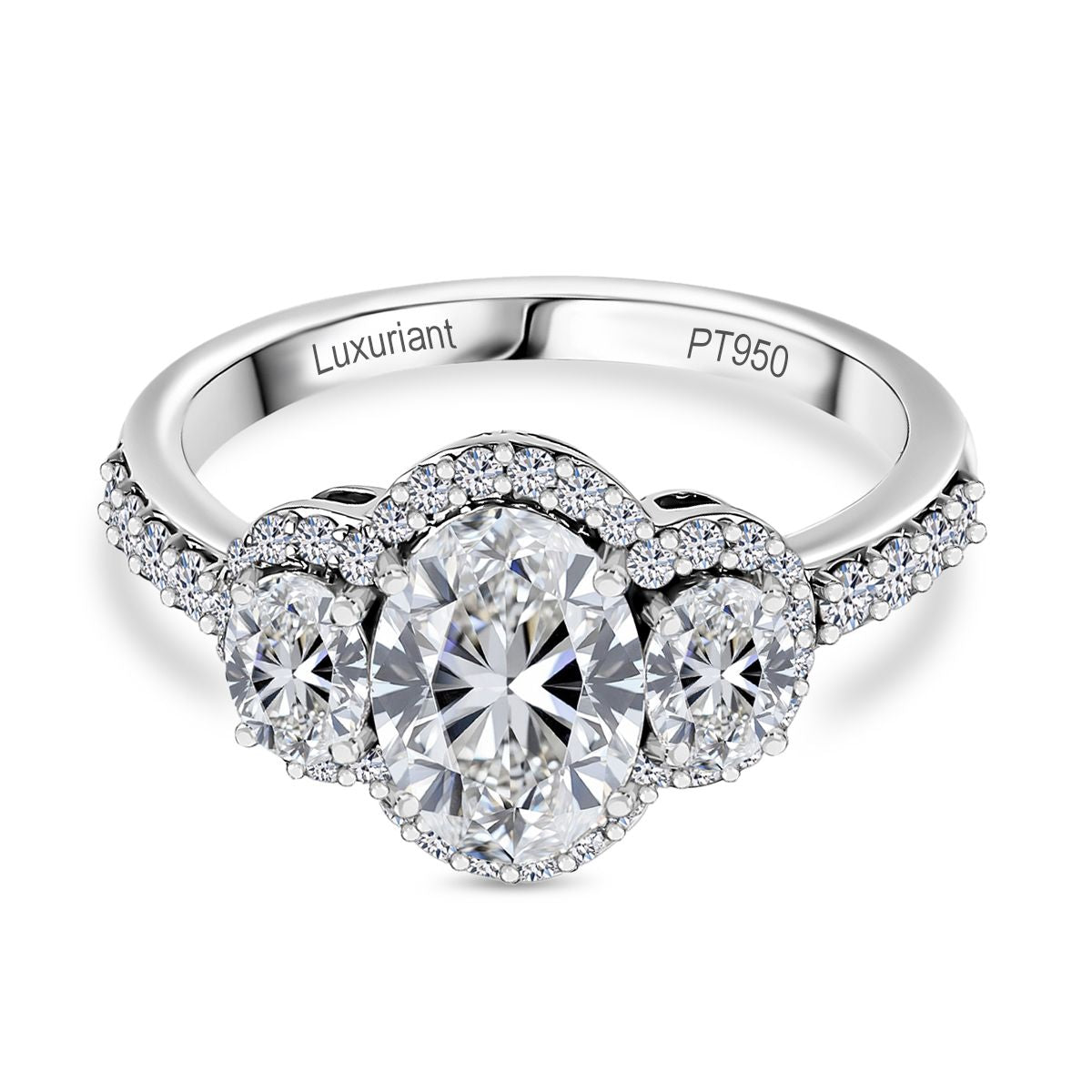 LUXURIANT 950 Platinum IGI Certified (VS-EF) Lab Grown Diamond Ring 2.50 Ct, Platinum wt. 4.60 Gms. 8094889 0