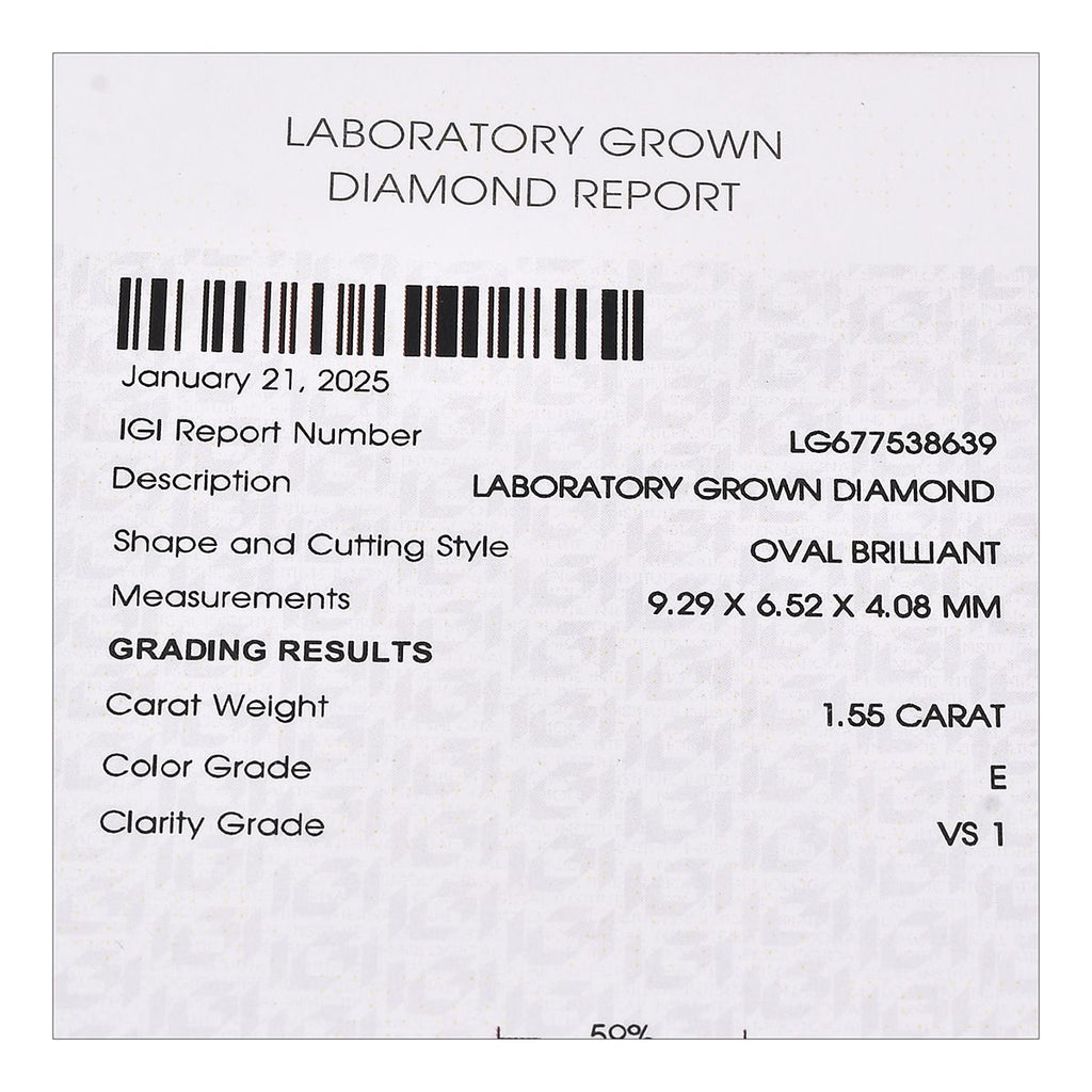 Luxuriant Diamond 950 Platinum IGI Certified (VS-EF) Lab Grown Diamond Ring 2.40 Ct, Platinum wt. 4.50 Gms._8094889_6