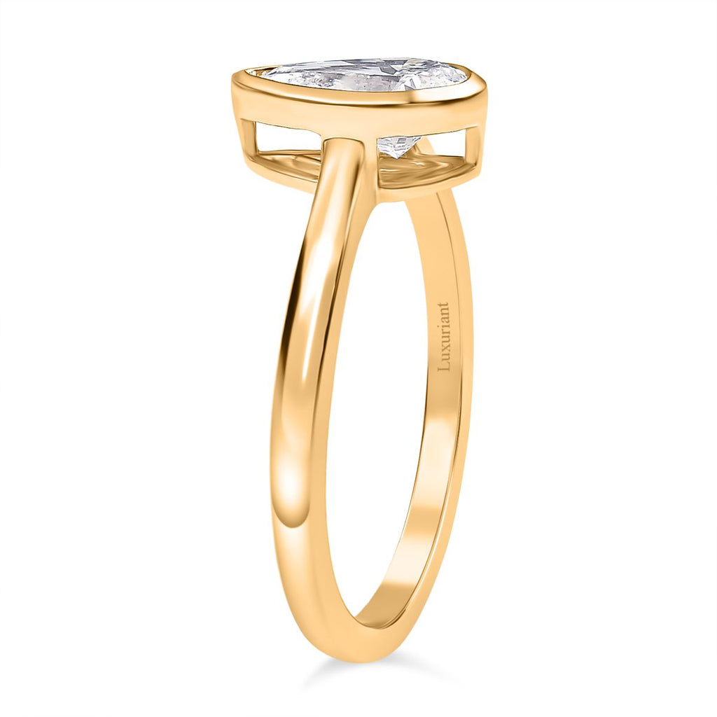 Luxuriant 9K Yellow Gold IGI Certified (VS/EF) Pear Cut Lab Grown Diamond Solitaire Ring 1.00 Ct._8094976_3