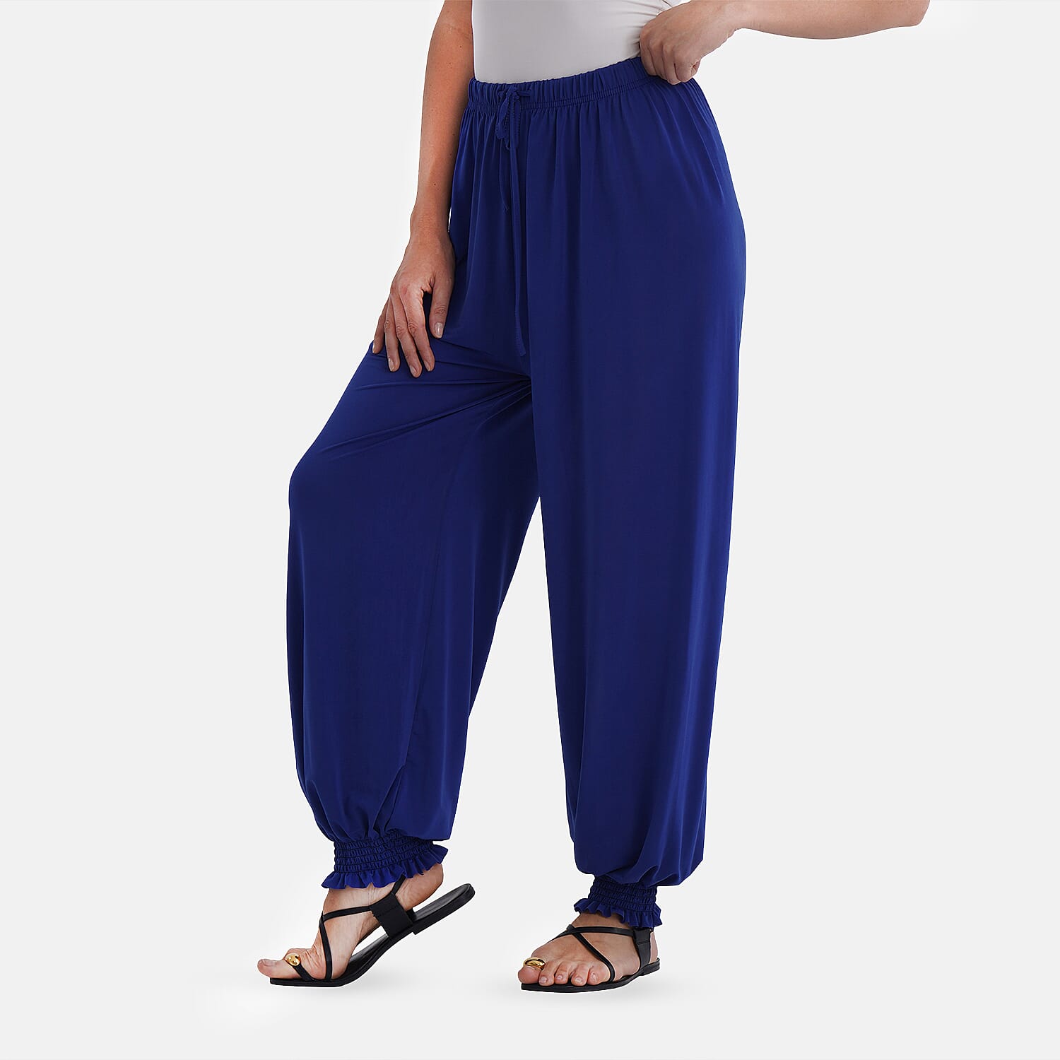 Tamsy Casual Harem Pants (One Size Curve, 18-24) - Blue V32516746 3