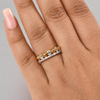 GP Milano Collection - White Diamond & Kanchanaburi Blue Sapphire Ring in 18K Vermeil Yellow Gold Plated Sterling Silver_8095131_2
