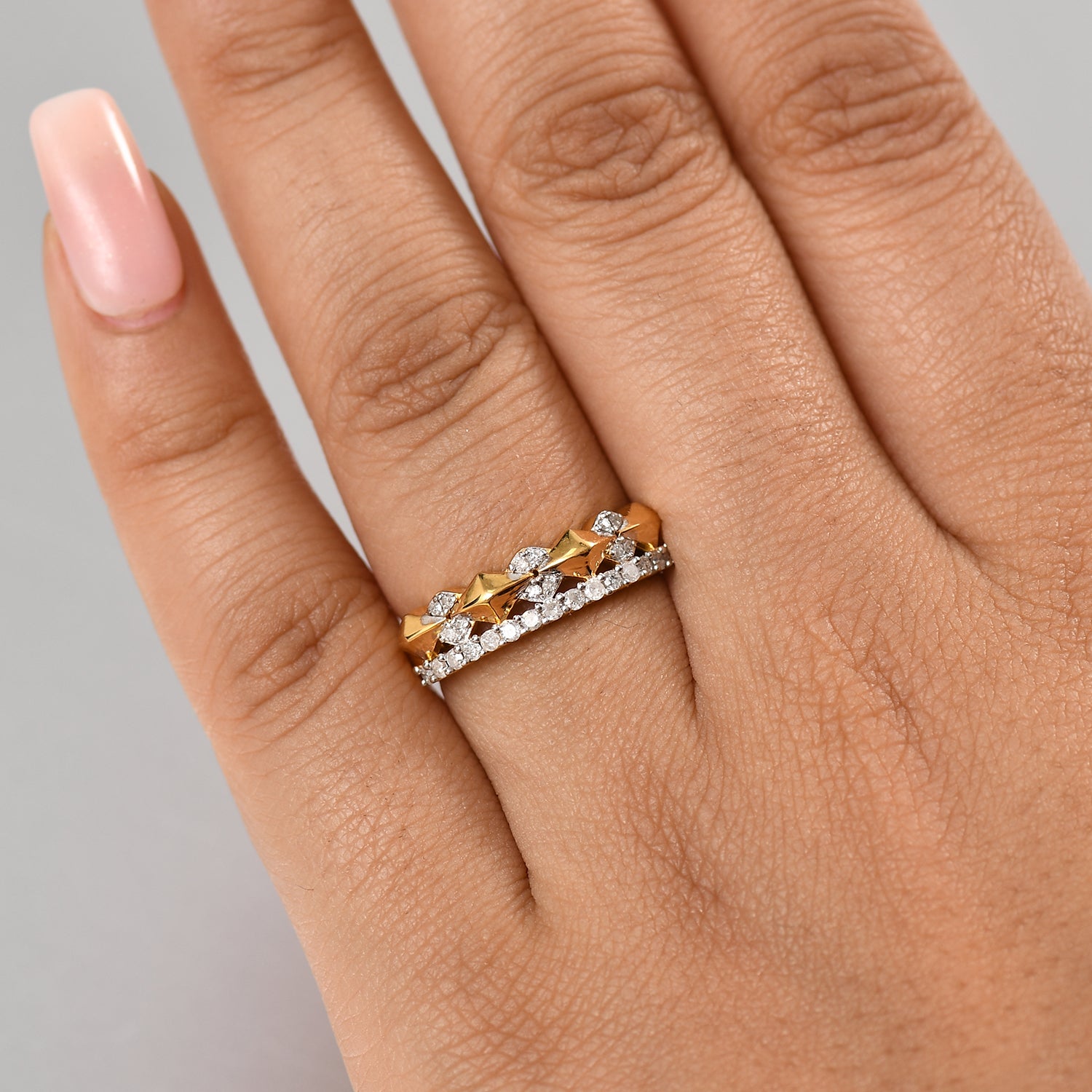 GP Milano Collection - White Diamond &amp; Kanchanaburi Blue Sapphire Ring in 18K Vermeil Yellow Gold Plated Sterling Silver 8095131 3