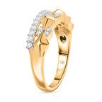 GP Milano Collection - White Diamond & Kanchanaburi Blue Sapphire Ring in 18K Vermeil Yellow Gold Plated Sterling Silver_8095131_3