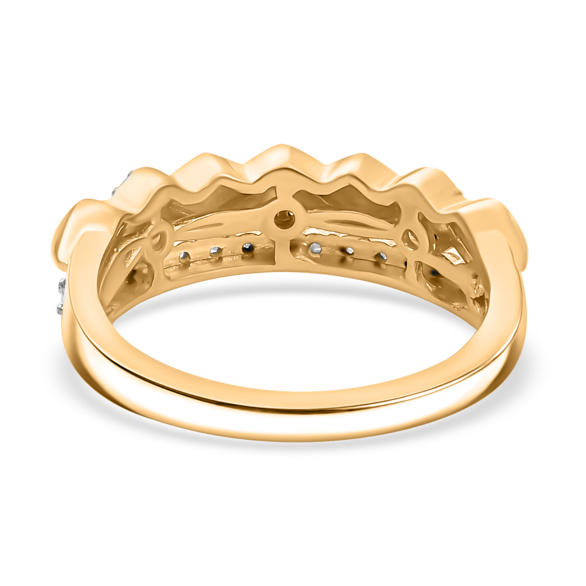 GP Milano Collection - White Diamond &amp; Kanchanaburi Blue Sapphire Ring in 18K Vermeil Yellow Gold Plated Sterling Silver 8095131 5