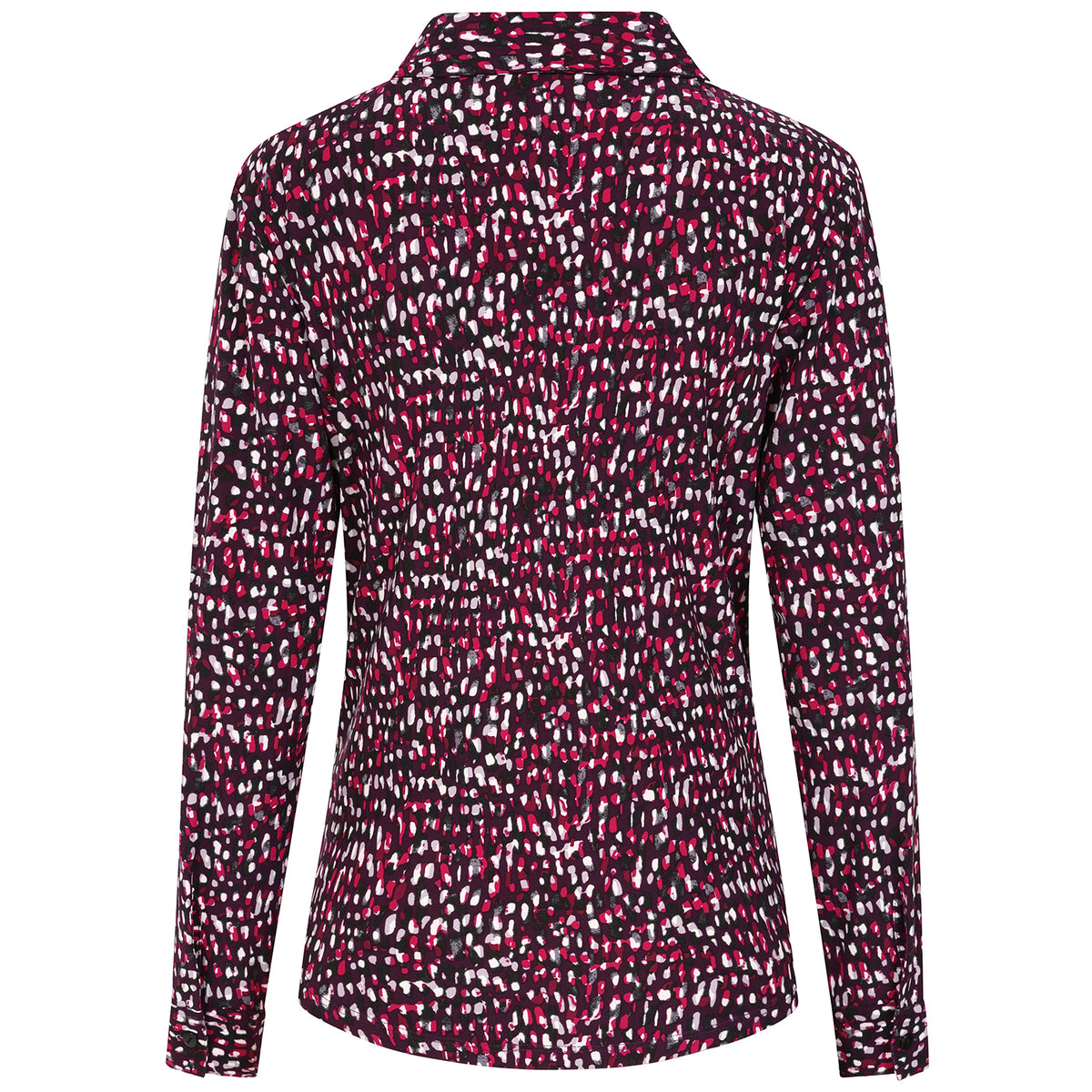 Emreco Long Sleeve Classic Collar Micro-Print Blouse (Size 18) -  Plum V32513766 2