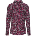 Emreco Long Sleeve Classic Collar Micro-Print Blouse (Size 18) -  Plum_8097441_2