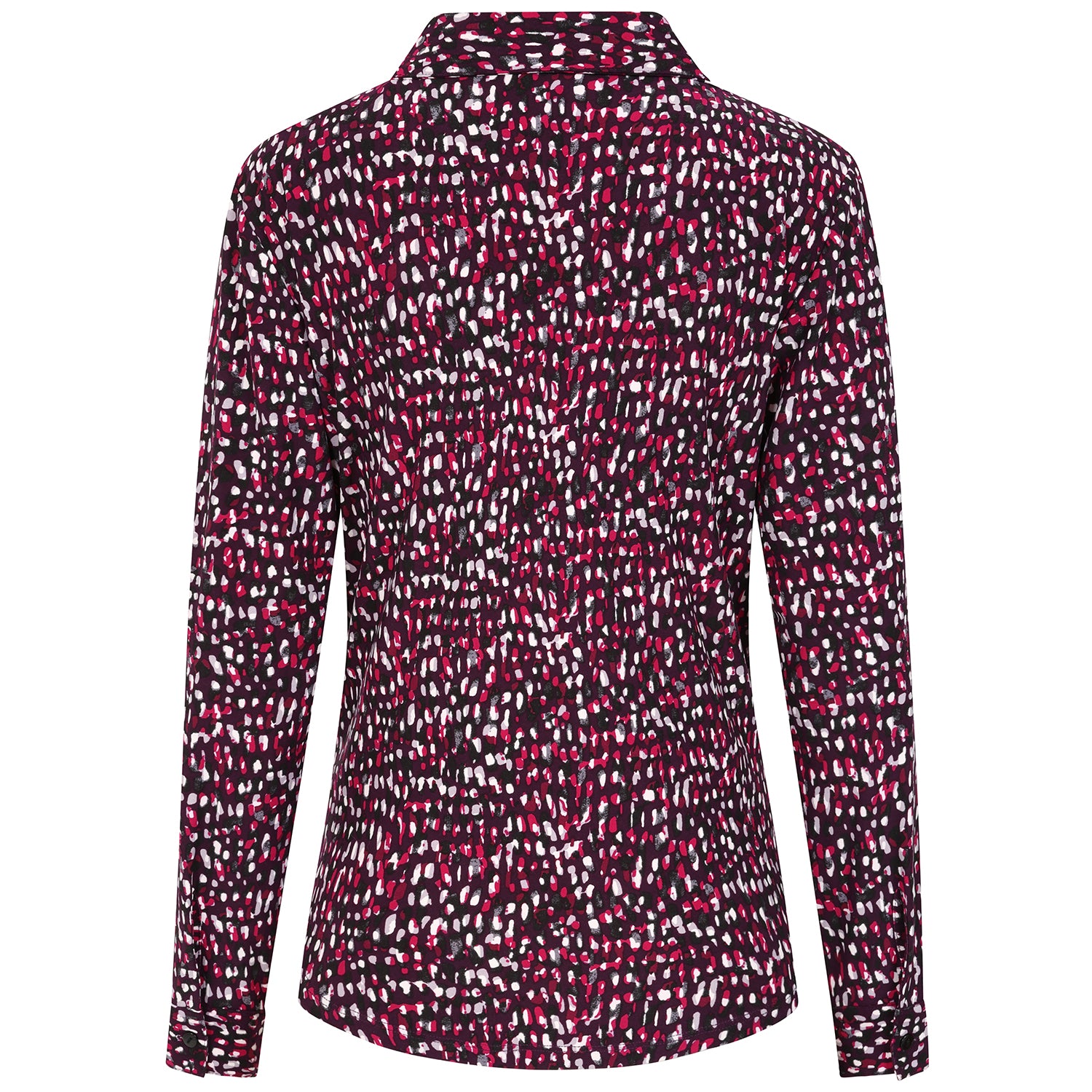 Emreco Long Sleeve Classic Collar Micro-Print Blouse (Size 18) -  Plum V32513766 2