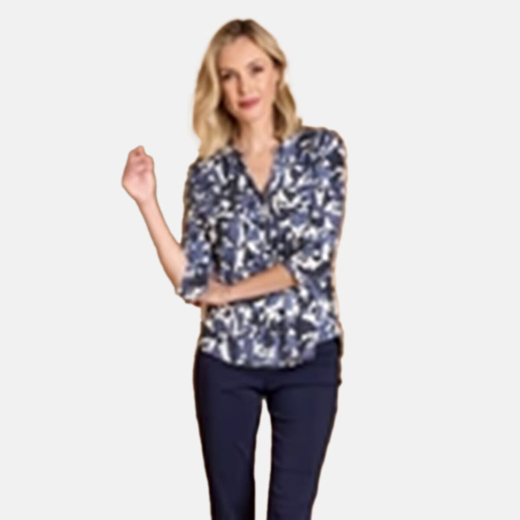 Emreco Mandarin Collar Blouse (Size 18) - Grey_8097473_1