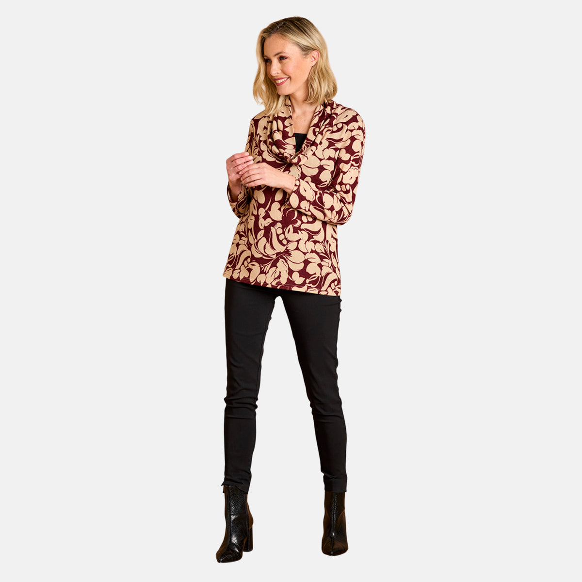 Emreco Cowl Neck Top (Size 14) - Wine V32514303 0