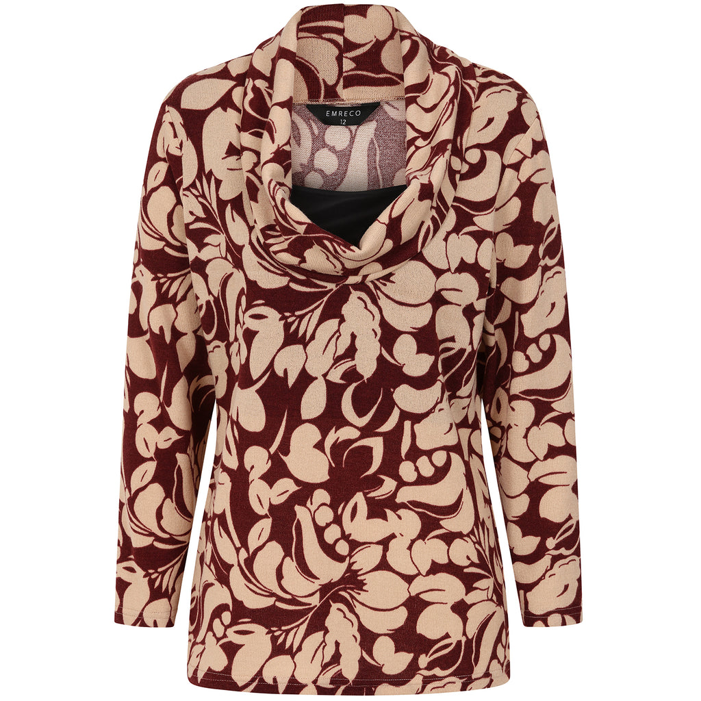 Emreco Cowl Neck Top (Size 14) - Wine_8097621_1