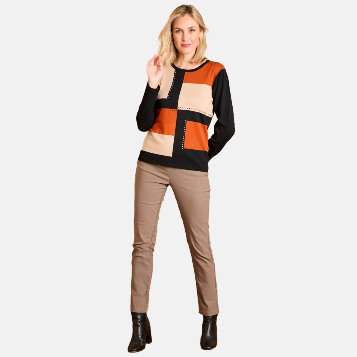 Emreco Fleece Lined Pull On Bengaline Trouser (Size 20) - Stone V32550321 1