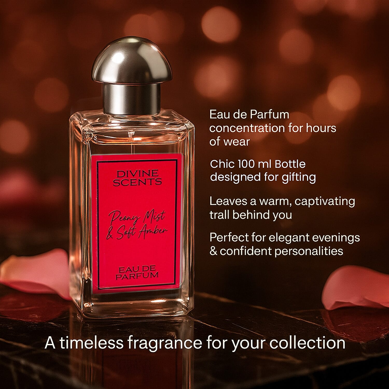 Divine Scents - Laurelle Peony Mist and Soft Amber (EDP) Perfume - 100ml 8098800 1