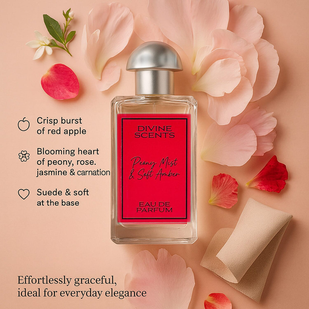 Divine Scents - Laurelle Peony Mist and Soft Amber (EDP) Perfume - 100ml 8098800 2
