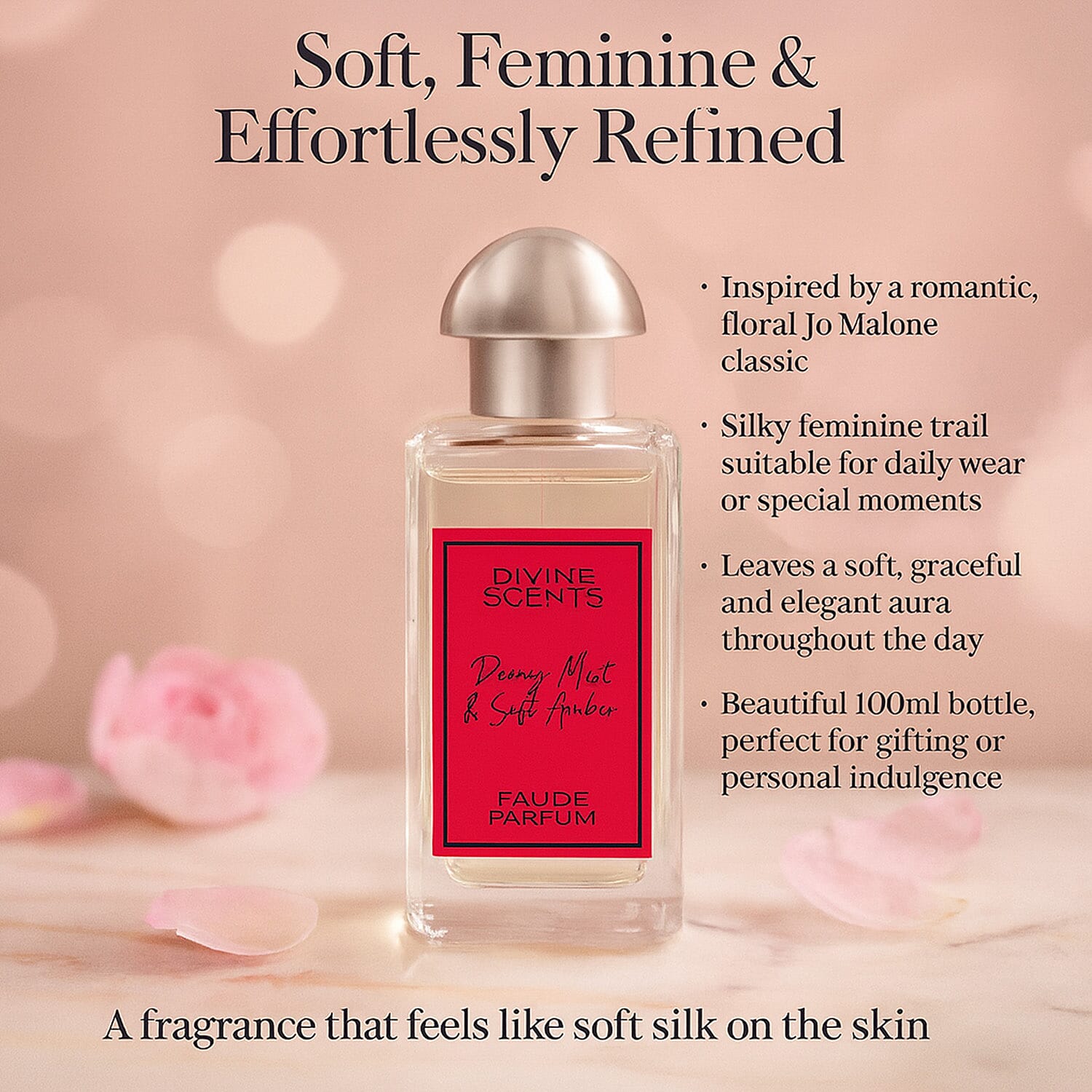 Divine Scents - Laurelle Peony Mist and Soft Amber (EDP) Perfume - 100ml 8098800 3