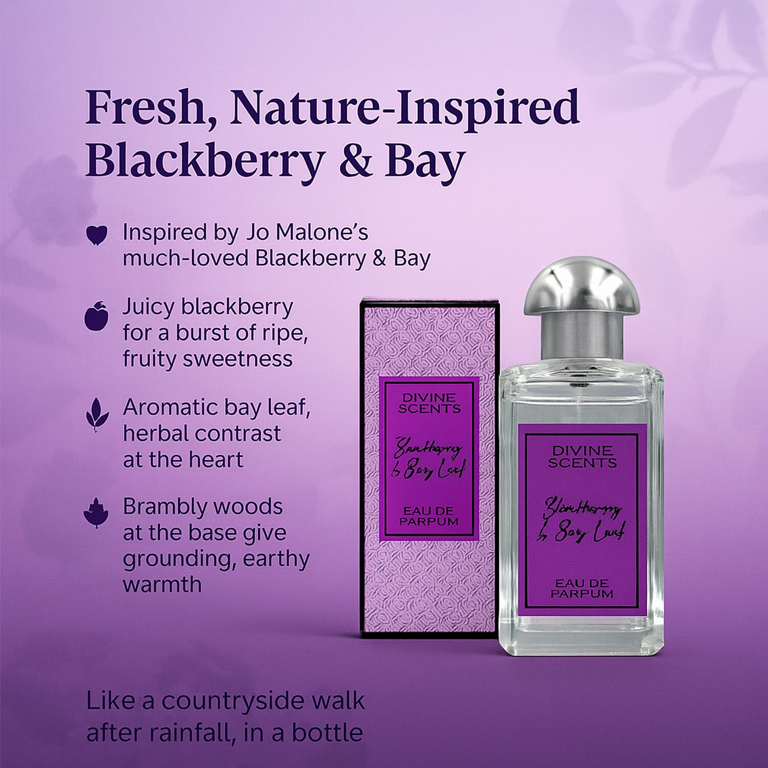 Divine Scents - Laurelle Blackberry and Bay Leaf (EDP) Perfume - 100ml 8098801 1
