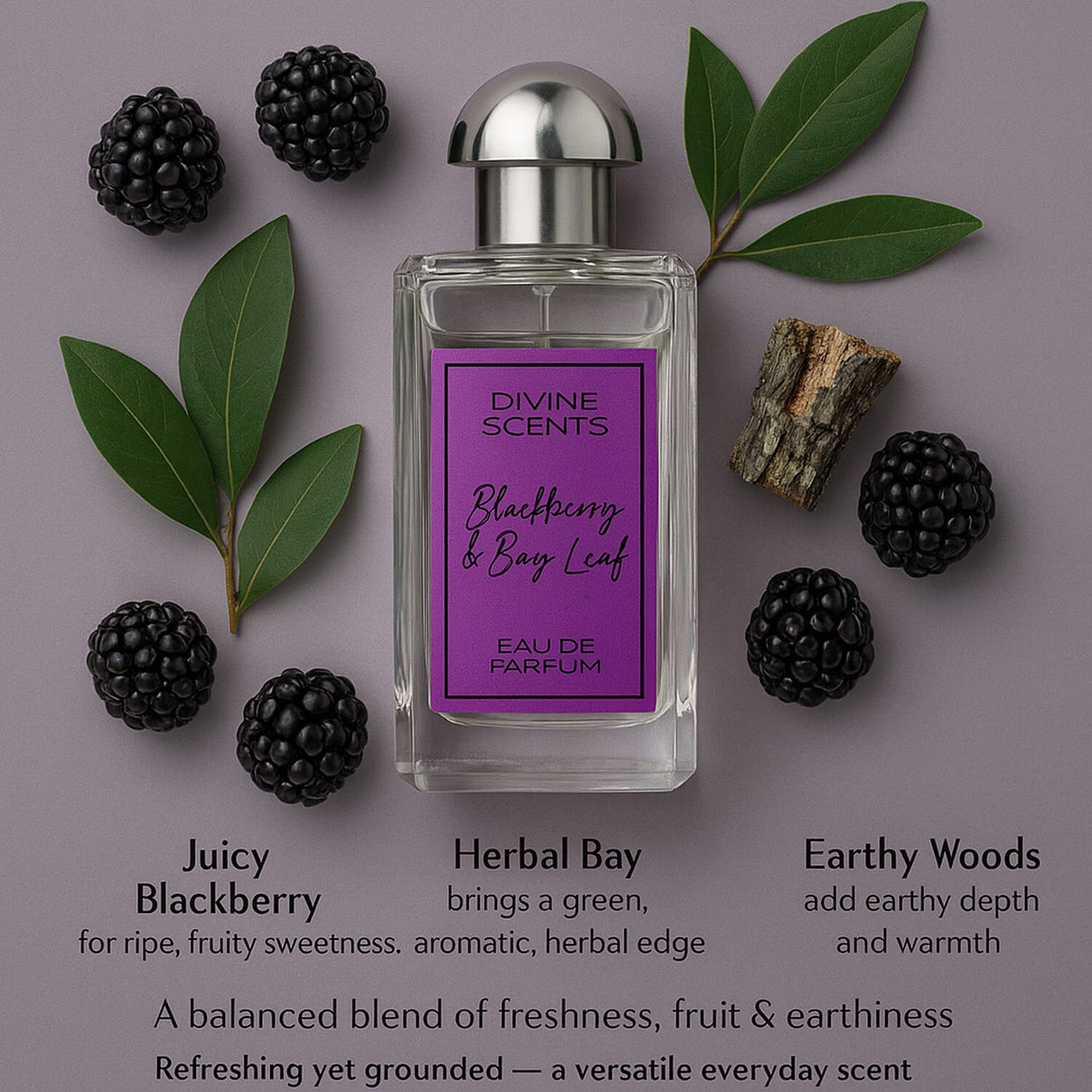 Divine Scents - Laurelle Blackberry and Bay Leaf (EDP) Perfume - 100ml 8098801 2