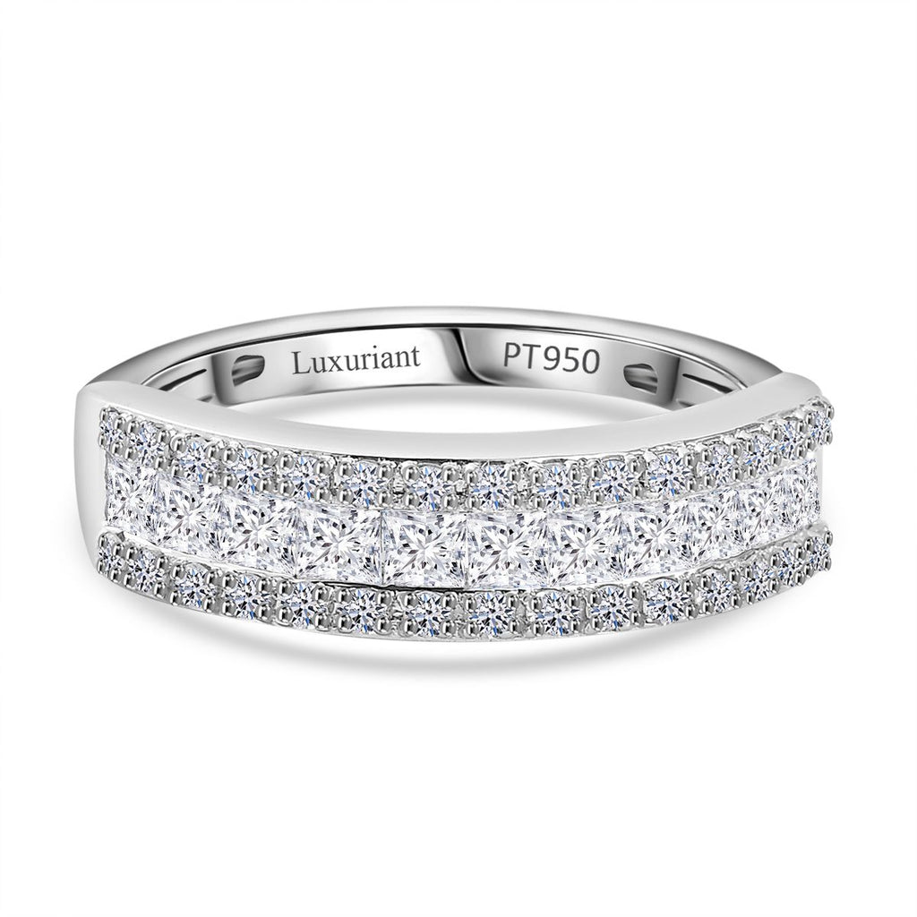 Luxuriant 950 Platinum SGL Certified (VS/GH) Lab Grown Diamond Band Ring 1.00 Ct, Platinum Wt. 5.50 Gms._8099052
