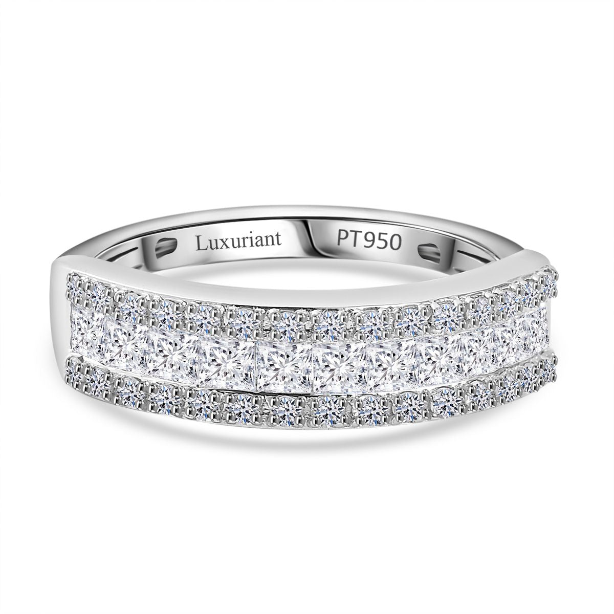1.Ct Luxuriant 950 Platinum SGL Certified (VS-GH) Lab Grown Diamond Band Ring 1.00 Ct, Platinum Wt. V32530579 0