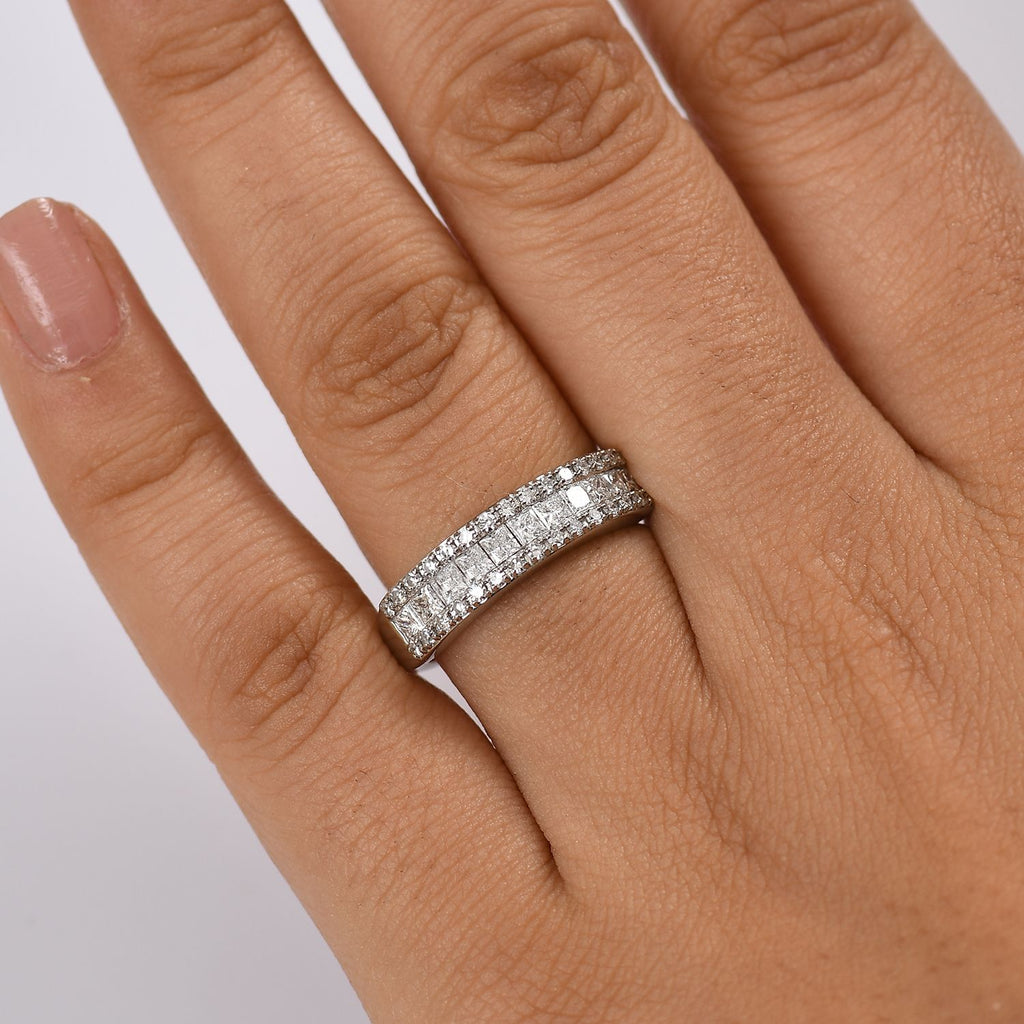 Luxuriant 950 Platinum SGL Certified (VS/GH) Lab Grown Diamond Band Ring 1.00 Ct, Platinum Wt. 5.50 Gms._8099052_2
