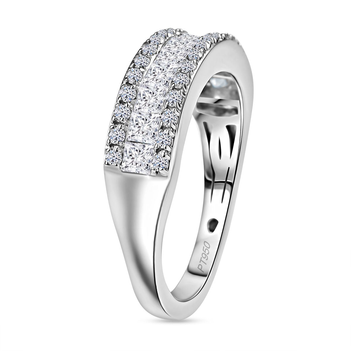 1.Ct Luxuriant 950 Platinum SGL Certified (VS-GH) Lab Grown Diamond Band Ring 1.00 Ct, Platinum Wt. V32530579 3