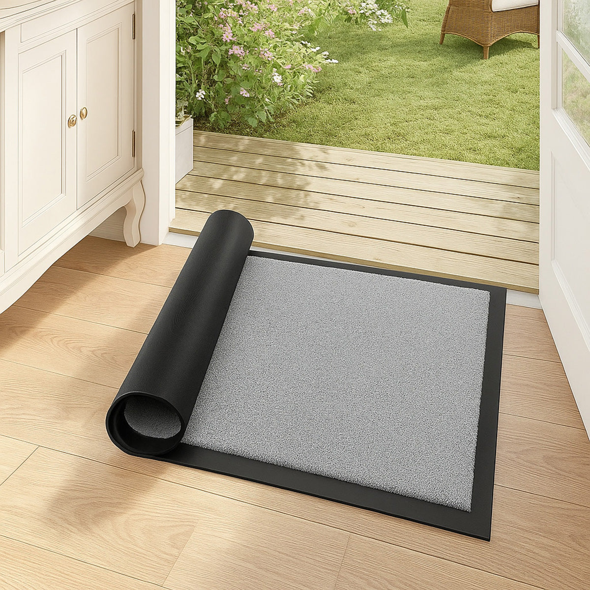 Ultra Absorbent Non-Slip Doormat - Grey 8099318 1