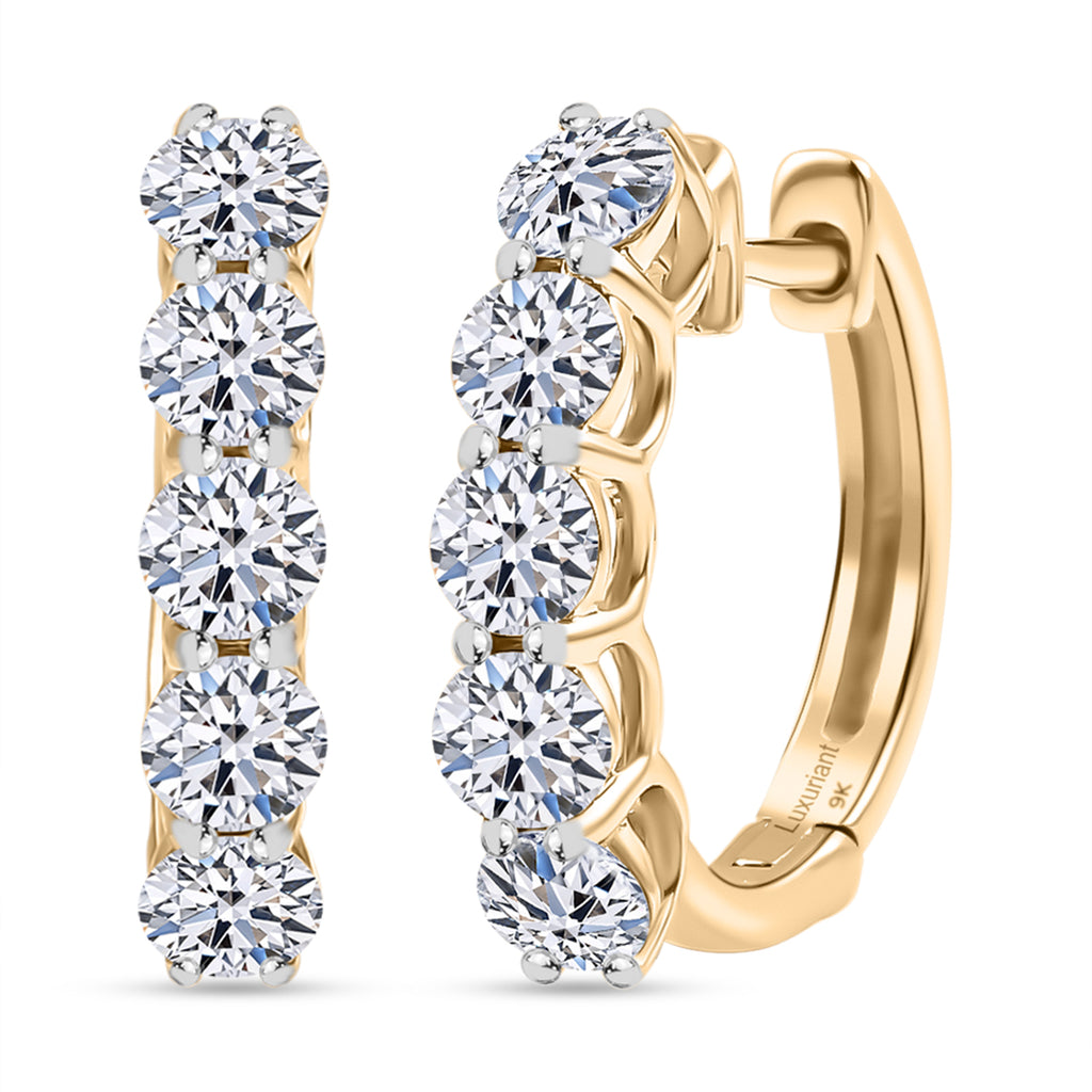 Luxuriant 9K Yellow Gold SGL Certified Lab Grown Diamond (SI/GH) Full Hoop Earring with Clasp 1.00 Ct._8099338