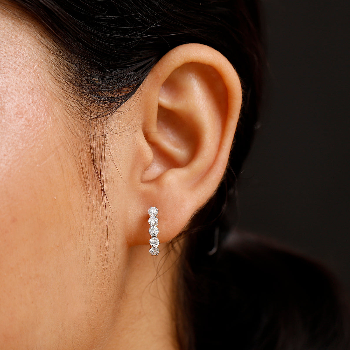 LUXURIANT 1 Ct. Lab Grown Diamond Full Hoop Earring in 9K Yellow Gold SGL Certified 8099338 3