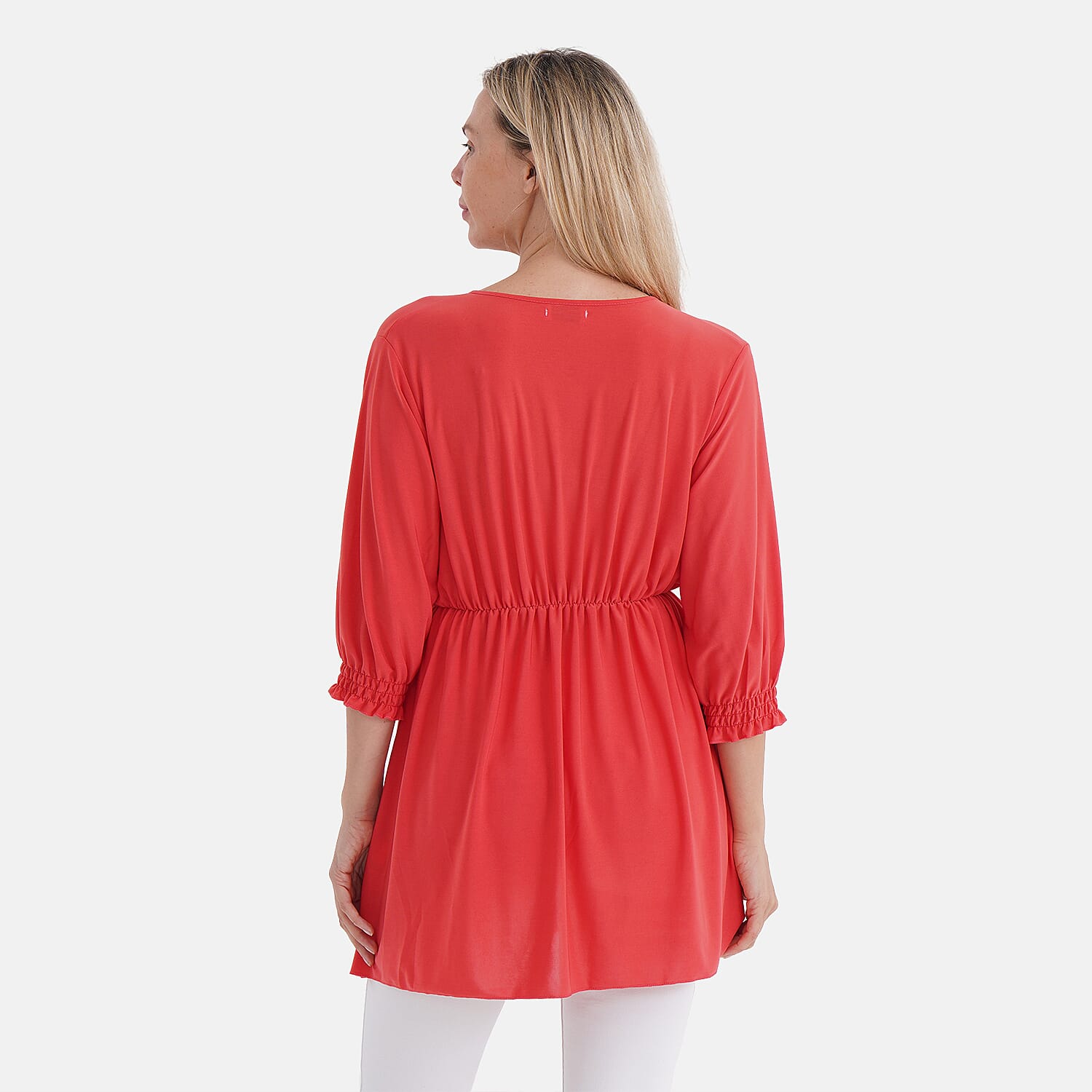 Tamsy Smocked Waist V-Neck Top V32516833 2