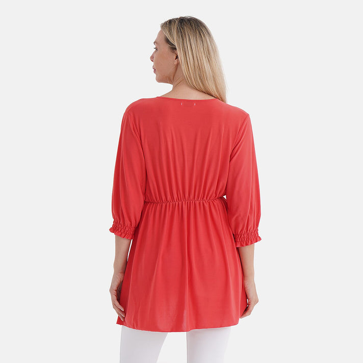 Tamsy Smocked Waist V-Neck Top 8100117 2