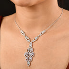 Designer Inspired- Luxuriant Lab Grown Diamond (SI/GH) Necklace (Size - 20) with Lobster Clasp in Rhodium Overlay Sterling Silver_8100416_1