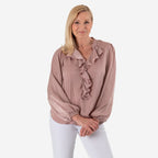 Solid Flair Frill Full Sleeves Top (Size 12) - Dusty Pink_8101708
