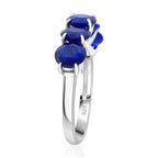 Premium Vietnamese Cobalt Blue Spinel 5 Stone Ring in Rhodium Overlay Sterling Silver 5.10 Ct._8102156_3