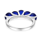 Premium Vietnamese Cobalt Blue Spinel 5 Stone Ring in Rhodium Overlay Sterling Silver 5.10 Ct._8102156_4