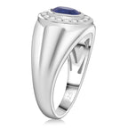 Premium Vietnamese Cobalt Blue Spinel & White Zircon Ring in Rhodium Overlay Sterling Silver 1.19 Ct._8102176_3