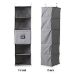 5-Shelf Hanging Closet Storage Organiser with Removable Drawer Box - Grey_8102242_4